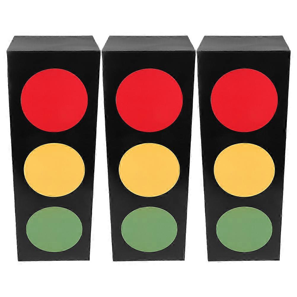 Traffic Light Present Boxes for Birthday 3Pcs Construction Theme Multi