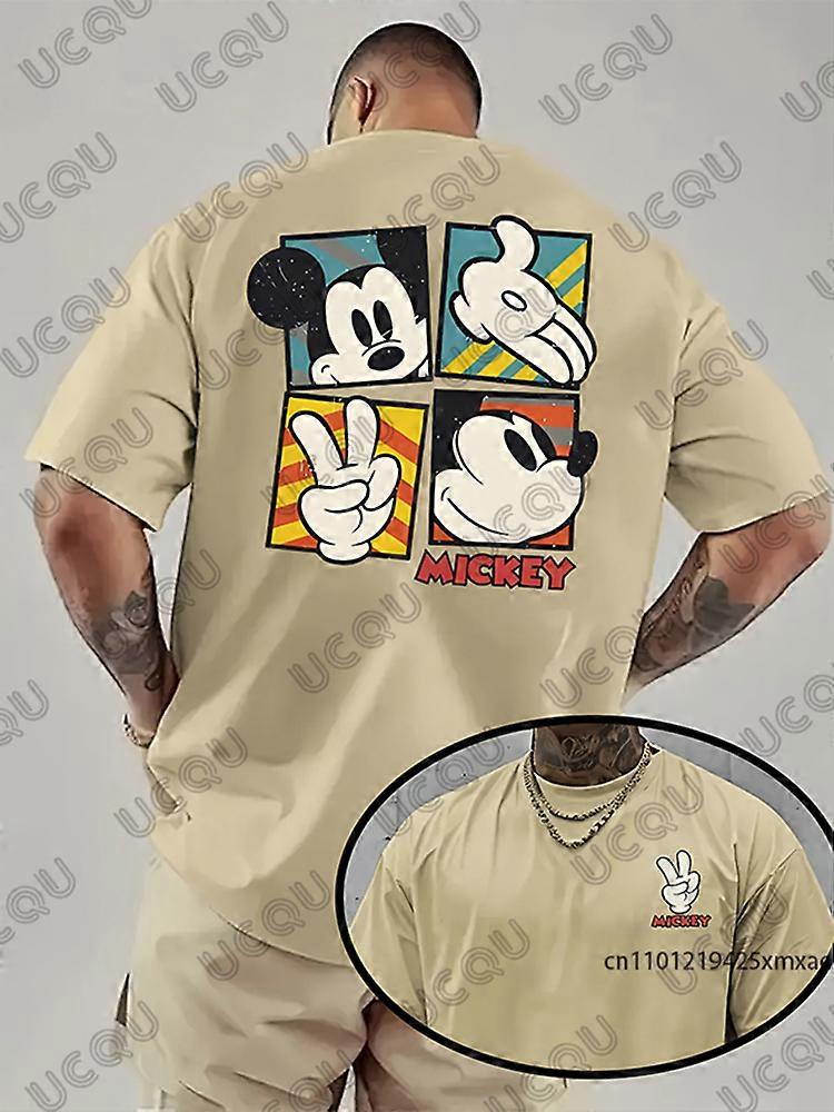 Disney Mickey Mouse T-shirt imprim�� graphique pour hommes ��t�� �� manches courtes t-shirts hommes v��tements sport d��contract�� surdimensionn�� C