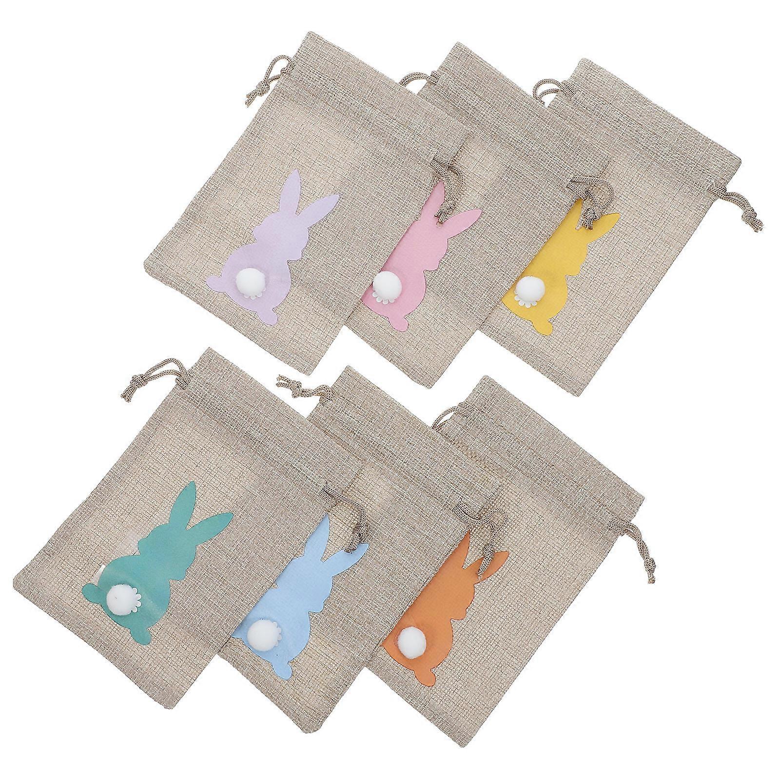 Reusable Candy Holder 6Pcs Easter Bag Multi Material Perfect For Festive Seasons Present Bags