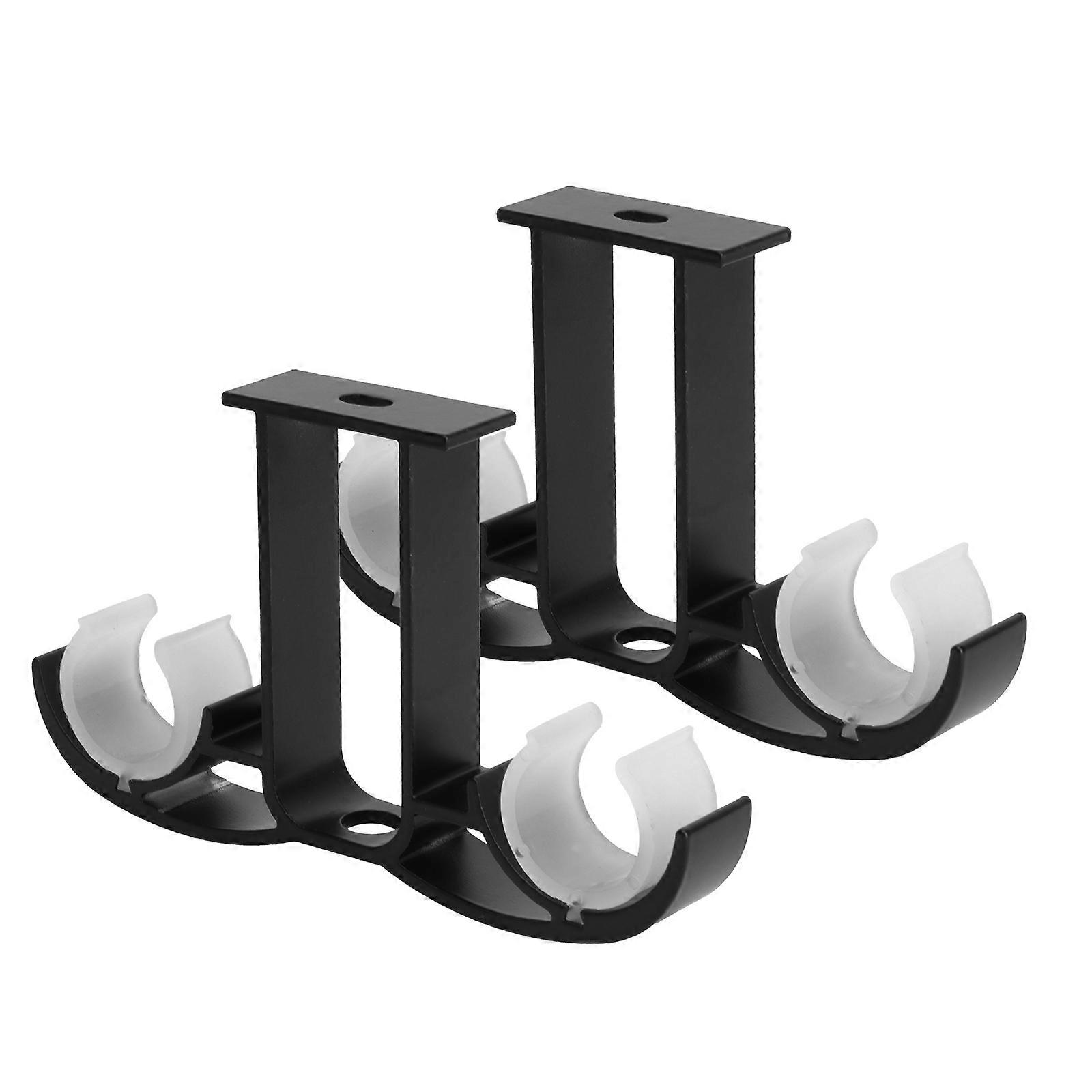 Curtain Rod Support Curtain Fixing Tools for Supporting 1Pair Black