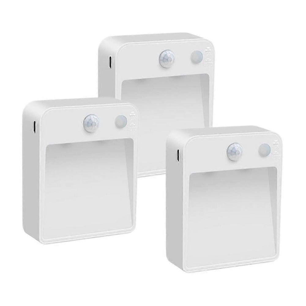 3-Pack Stick-On Motion Sensor Closet Light, Wireless Step Light with Auto On/Off (White)