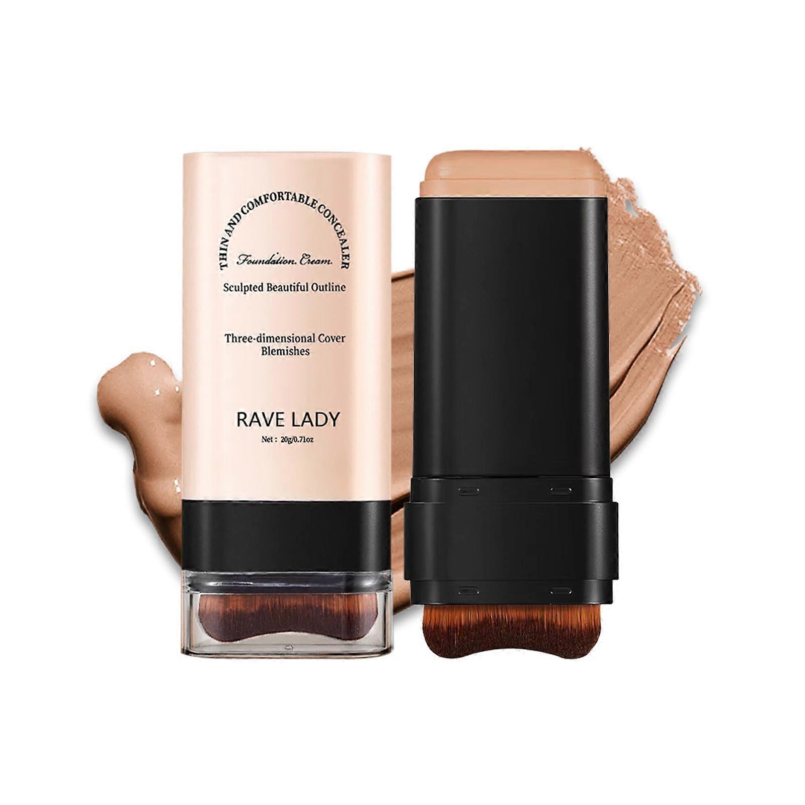 Foundation Stick 04#WHEAT with Brush, Buildable Coverage, Lightweight Concealer for Blemishes