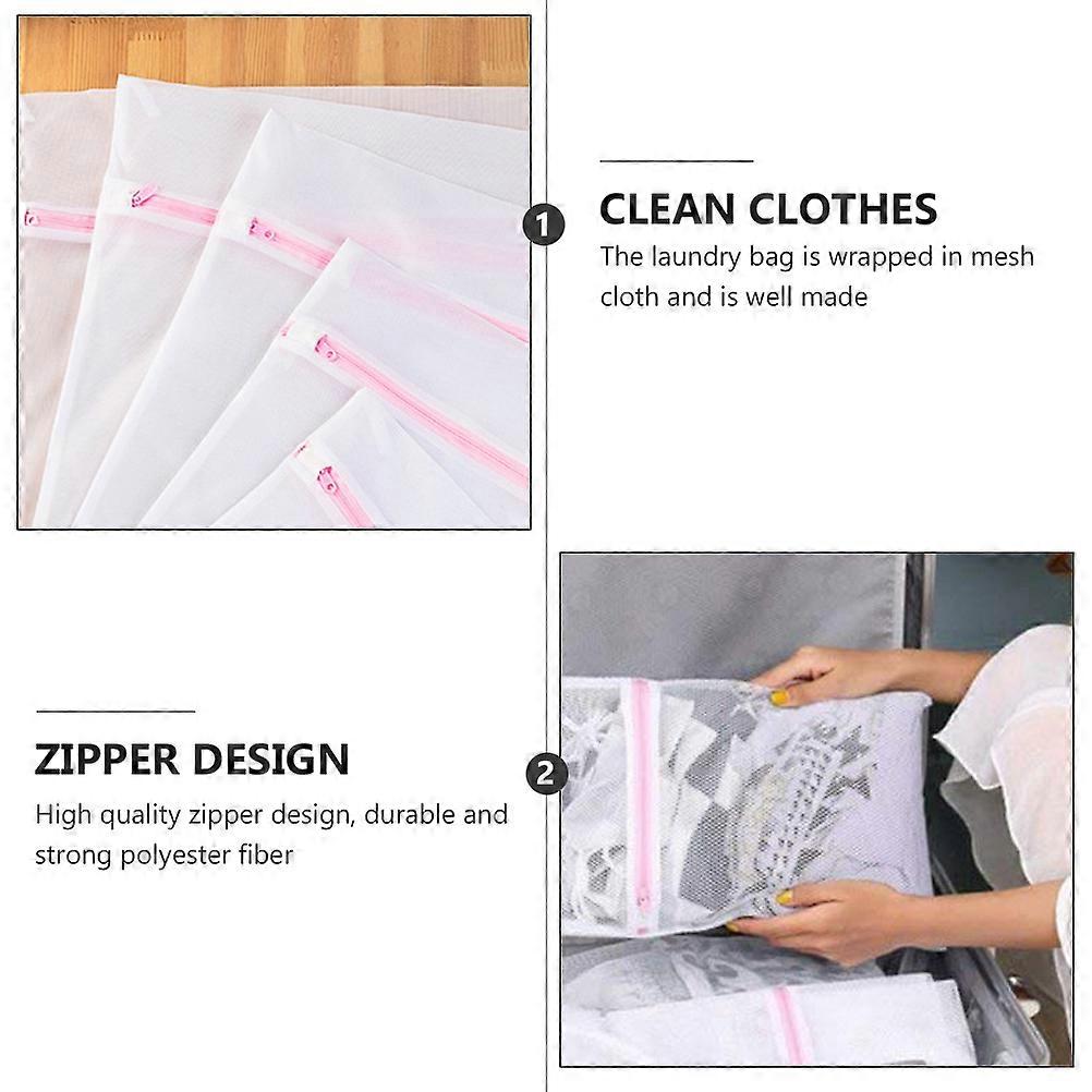 Mesh Laundry Bags Reusable For Washing Machine Use Storage Organizer 7 Different Sizes 7Pcs Polyester