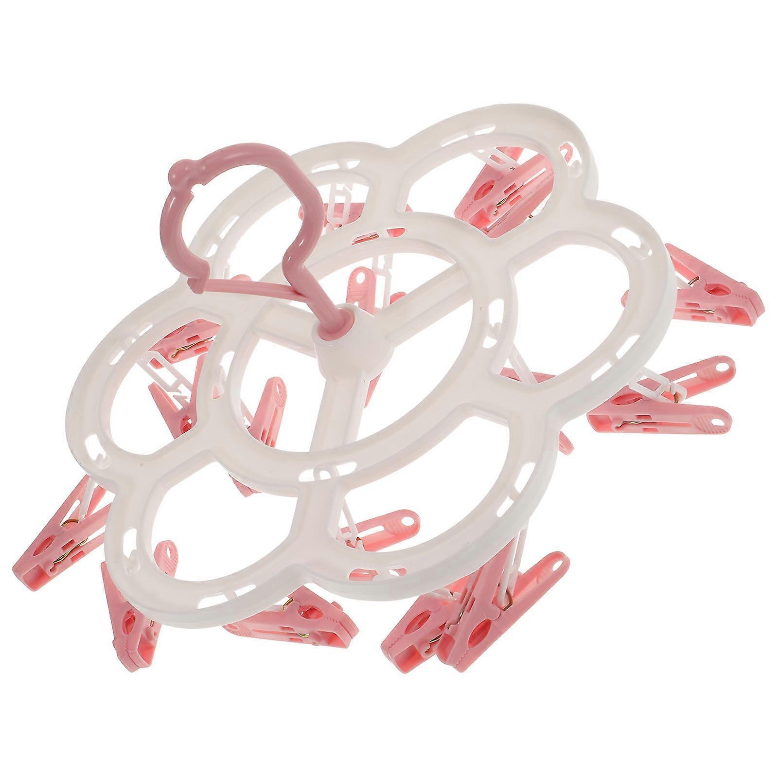 Clothes Rack Household Drip Hanger for Hanging 1Pcs Windproof Pink