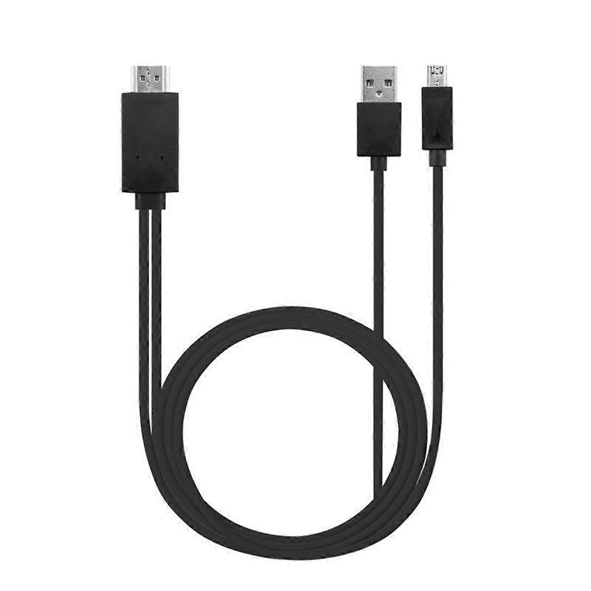 3Pcs Micro USB Cable Hdtv Adapter for Connecting with 11 Pin Black