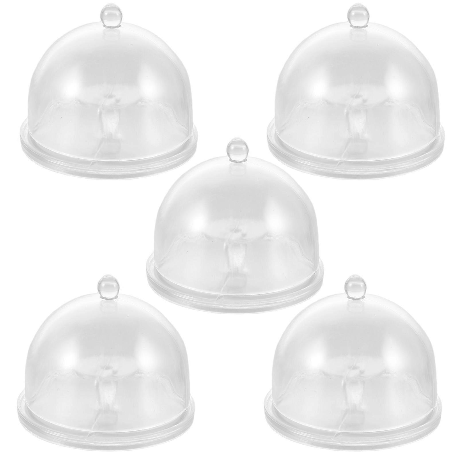 Miniature Cake Stand Transparent Mini Holder for Dollhouse 5Pcs