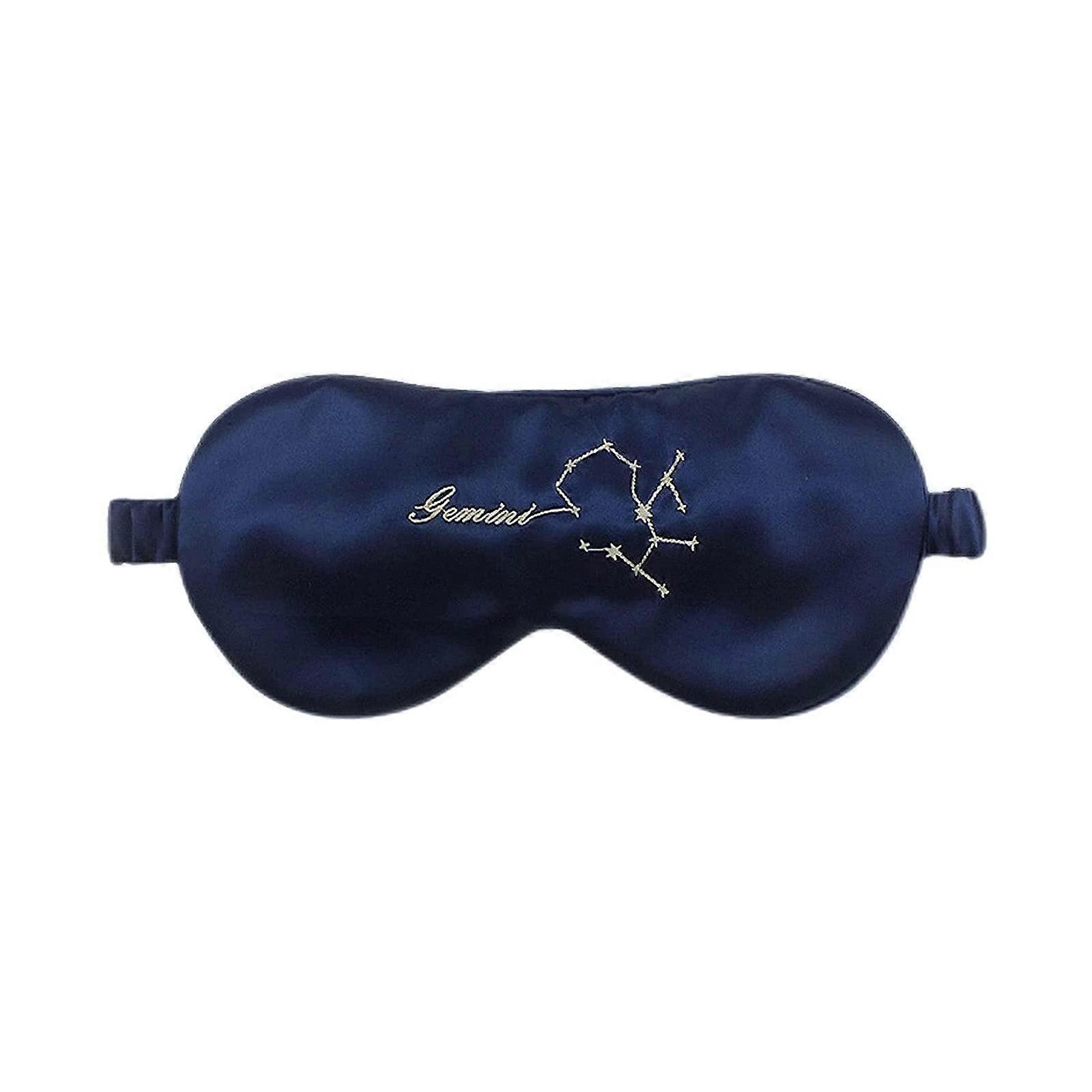 Silk Sleep Mask Mulberry Silk Eye Mask Light Blocking Constellation Design with Adjustable Strap