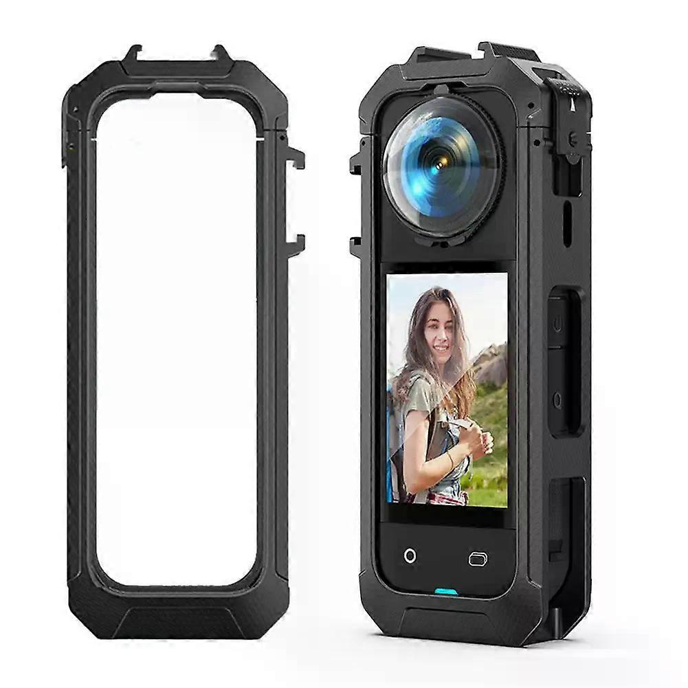 Practical Magnetic Frame Cage for Insta360 X5 Protective Frame Housing Case with Cold Shoe Mount Quick Release Bracket