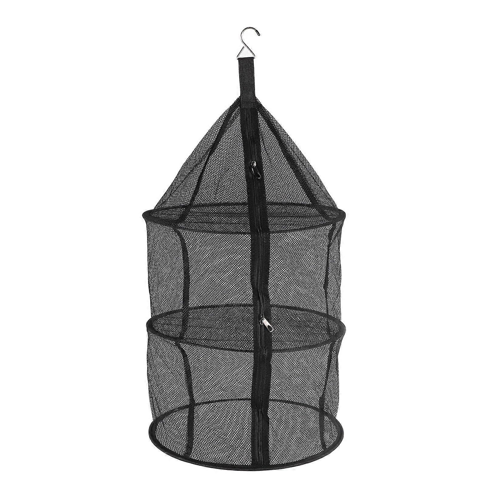 3Tier Foldable Hanging Drying Rack Mesh Net with Easy Access for Fruits Vegetables Fish Flowers
