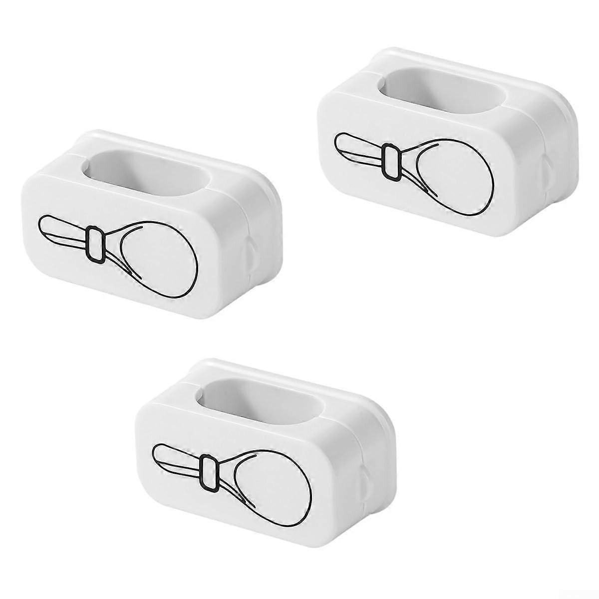 3 Pcs Magnetic Rice Paddle Holder Wall Mounted Spoon Rest Compact Space Saving Kitchen Organizer White