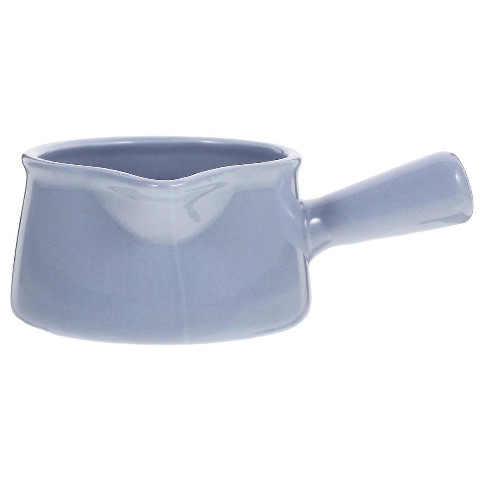 Ceramic Milk Pitcher with Easy Carry Handle for Coffee Creamer, Sauce or MultiLiquid Use