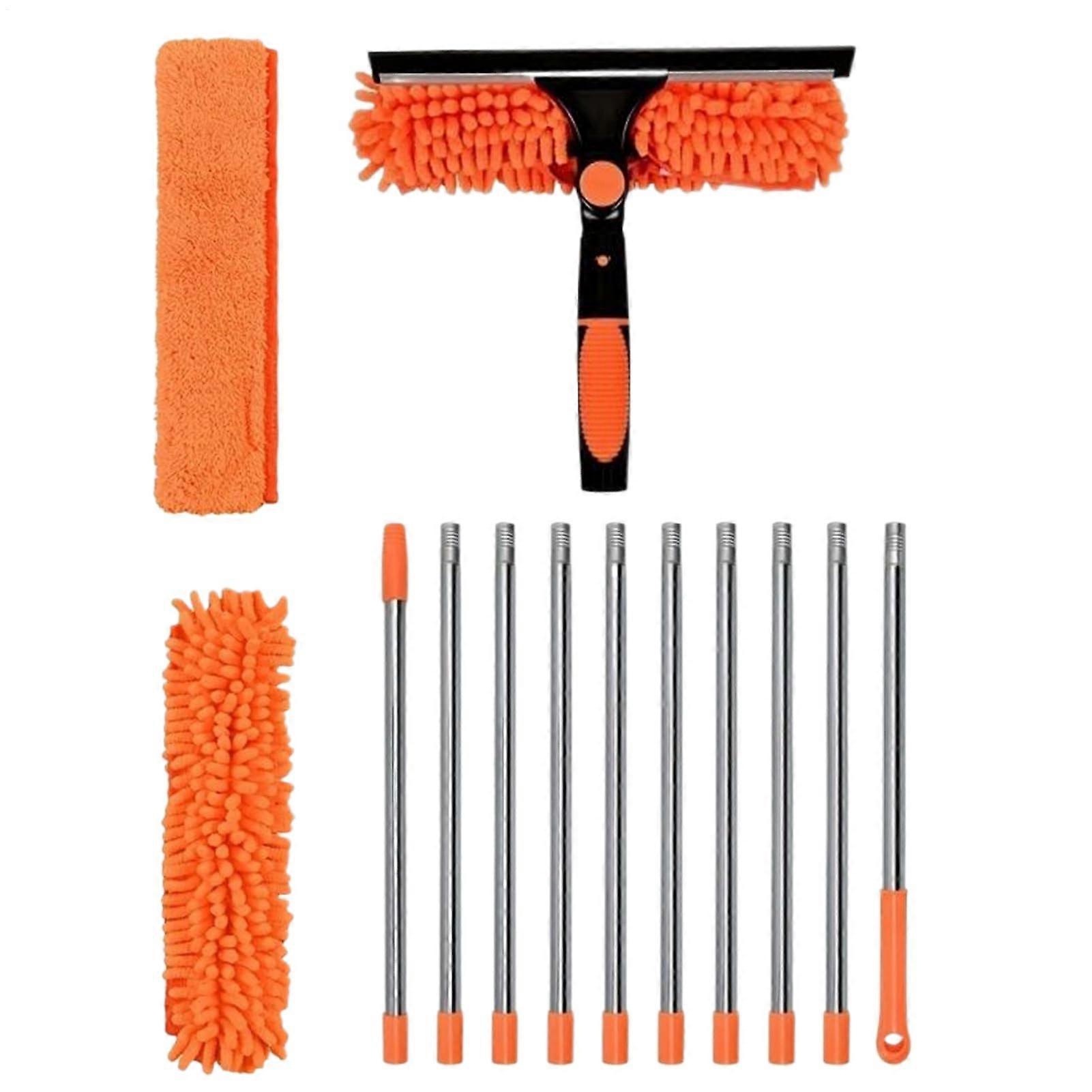 Ceiling Duster with 10Stage Telescopic Pole, Flexible Microfiber Head for  Reach Walls and Windows