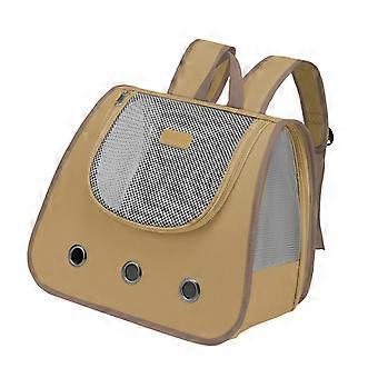 Large Capacity Pet Carrier Backpack with Mesh Window for Outdoor Travel and Sightseeing Yellow