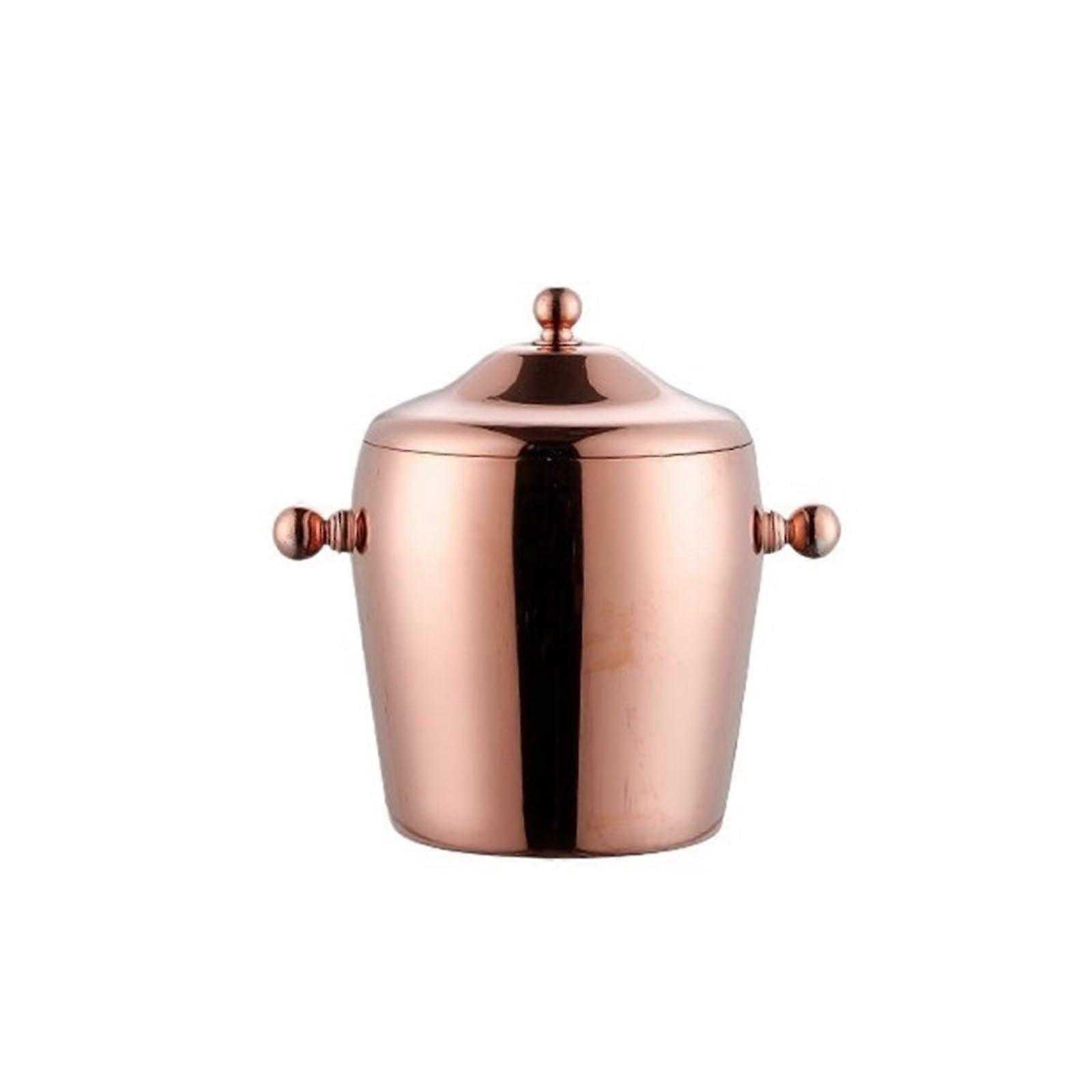 2L Stainless Steel Ice Bucket with Handle, Double Layer Insulation for Bar, Party, Multicolor