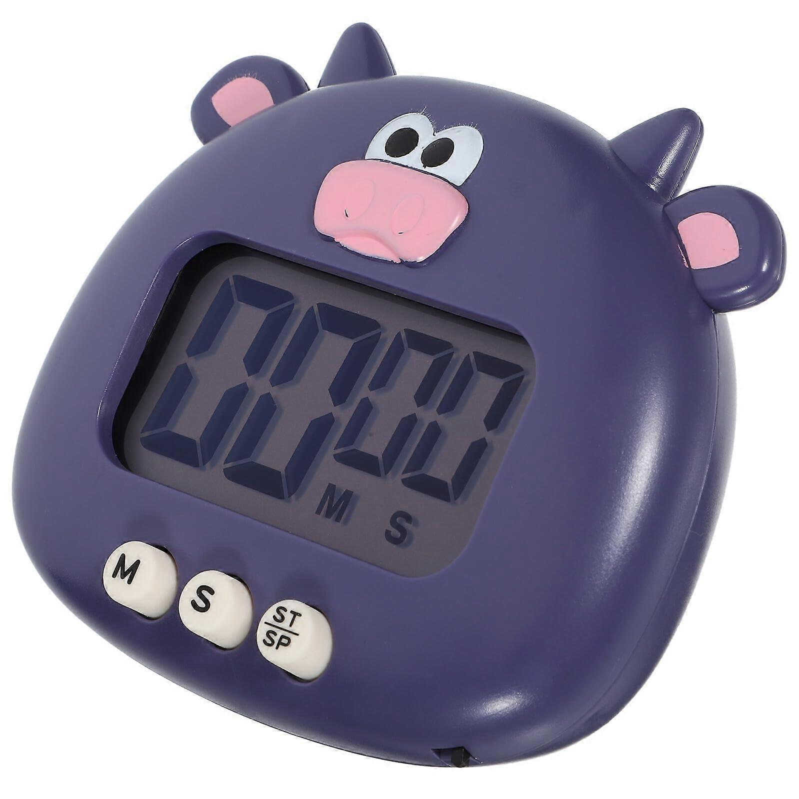 Cartoon Ox Magnetic Digital Kitchen Timer with Large Screen Countdown for Cooking Baking Study