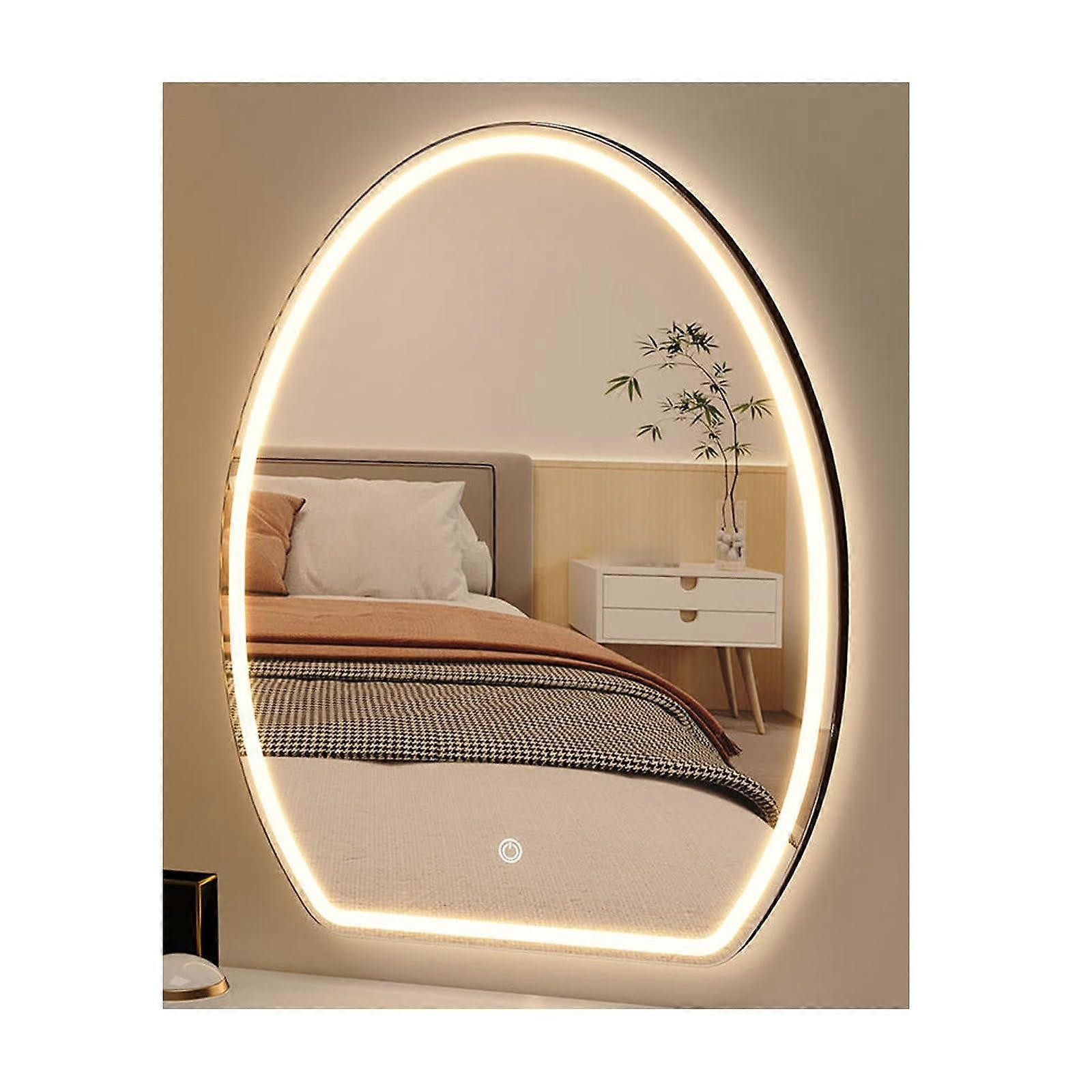 LED Bathroom Mirror with Touch Control Lighting, Wall Mounted Lighted Vanity Mirror 50x70cm