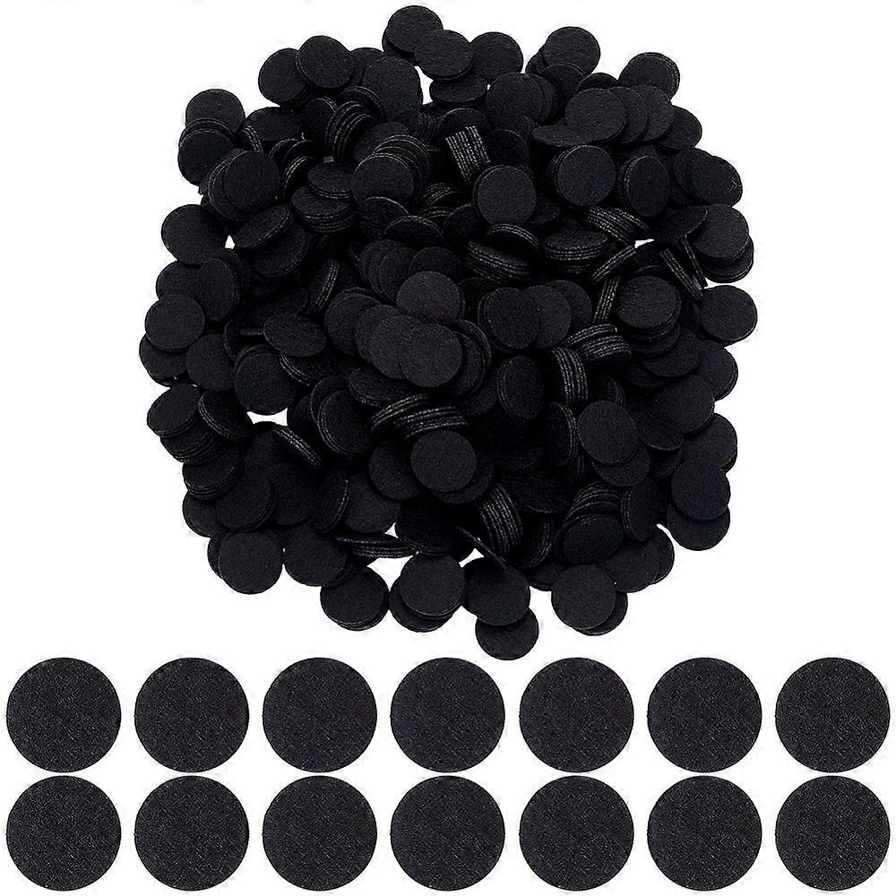 1000 pièces de tapis de feutrage à l'aiguille en feutrage à l'aiguille, rond et plat, noir, 25 x 1 mm