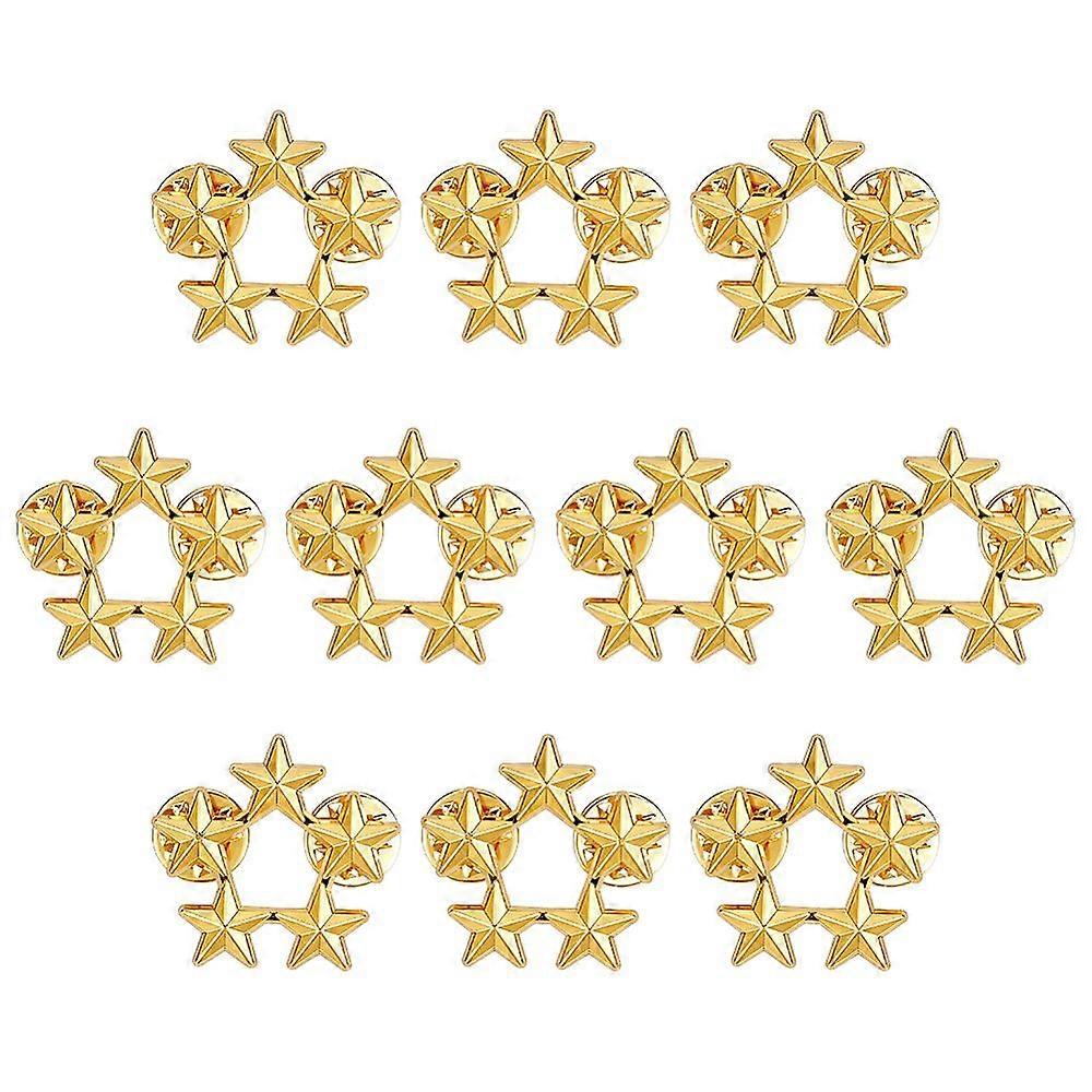 10pcs Star Alloy Lapel Pin Backs for Backpack Clothes Golden 29x29mm