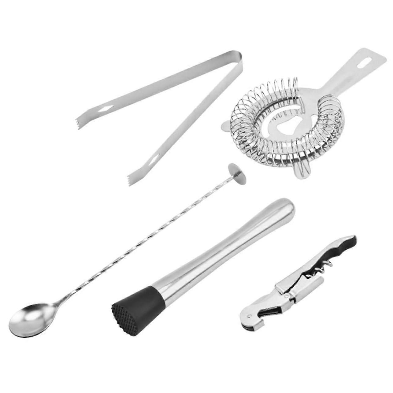 Stainless Steel Cocktail Shaker Set with Complete Bartending Tools for Home Bar Mixing