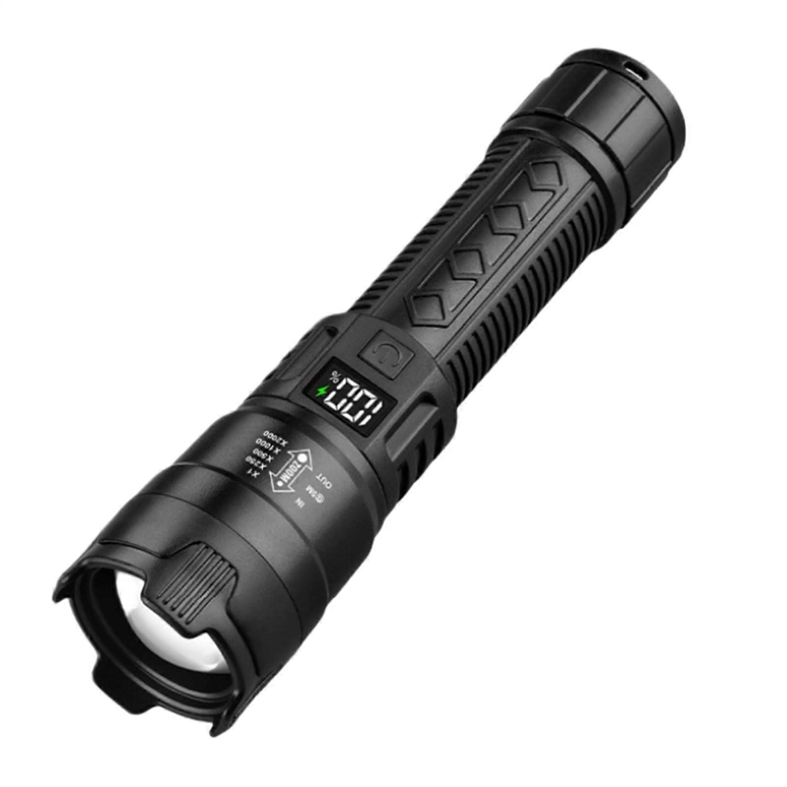 Rechargeable LED Flashlight  Brightness Adjustable Zoom Waterproof for Camping Hiking