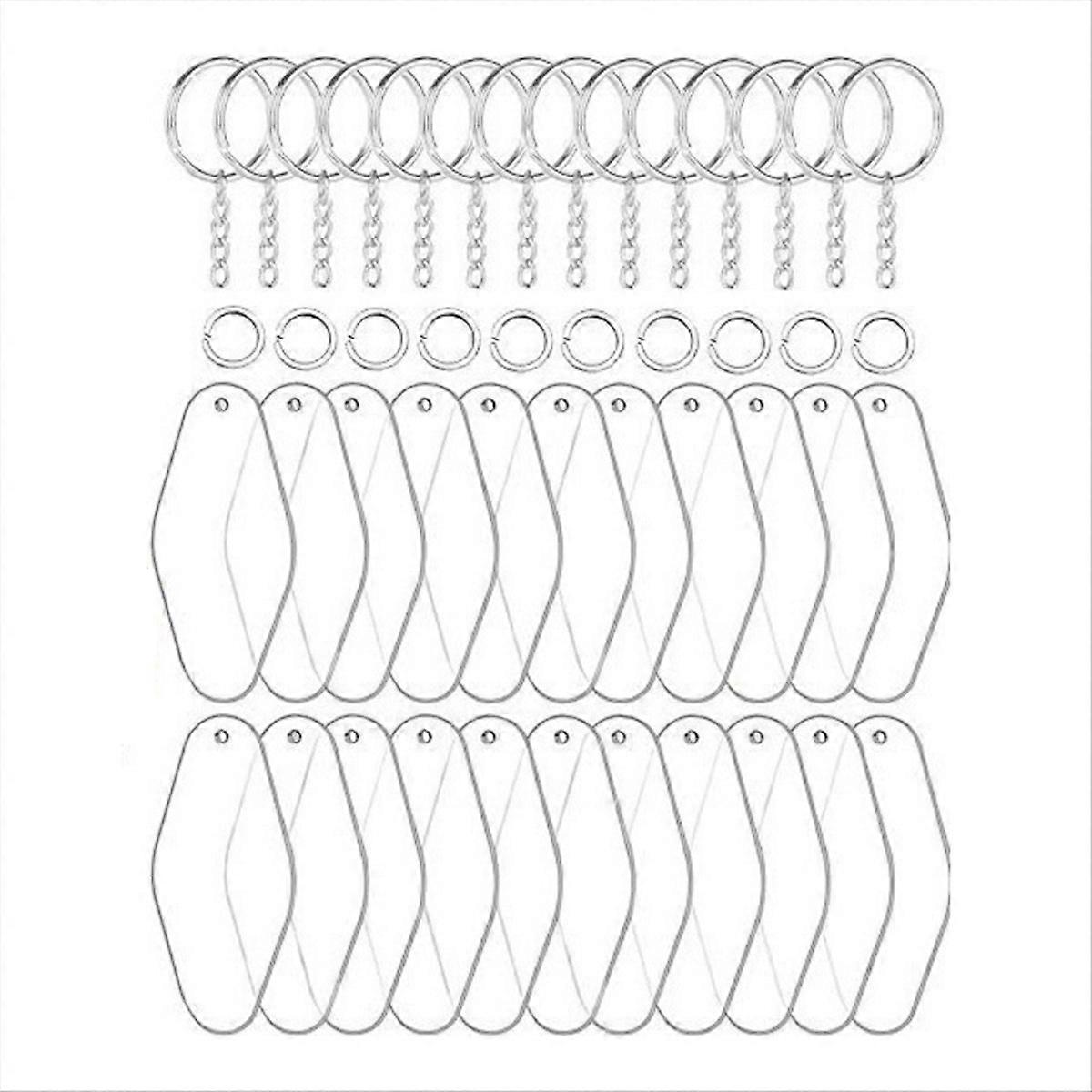 90PCS DIY Transparent Acrylic Keychain Pendant Decoration Set,A