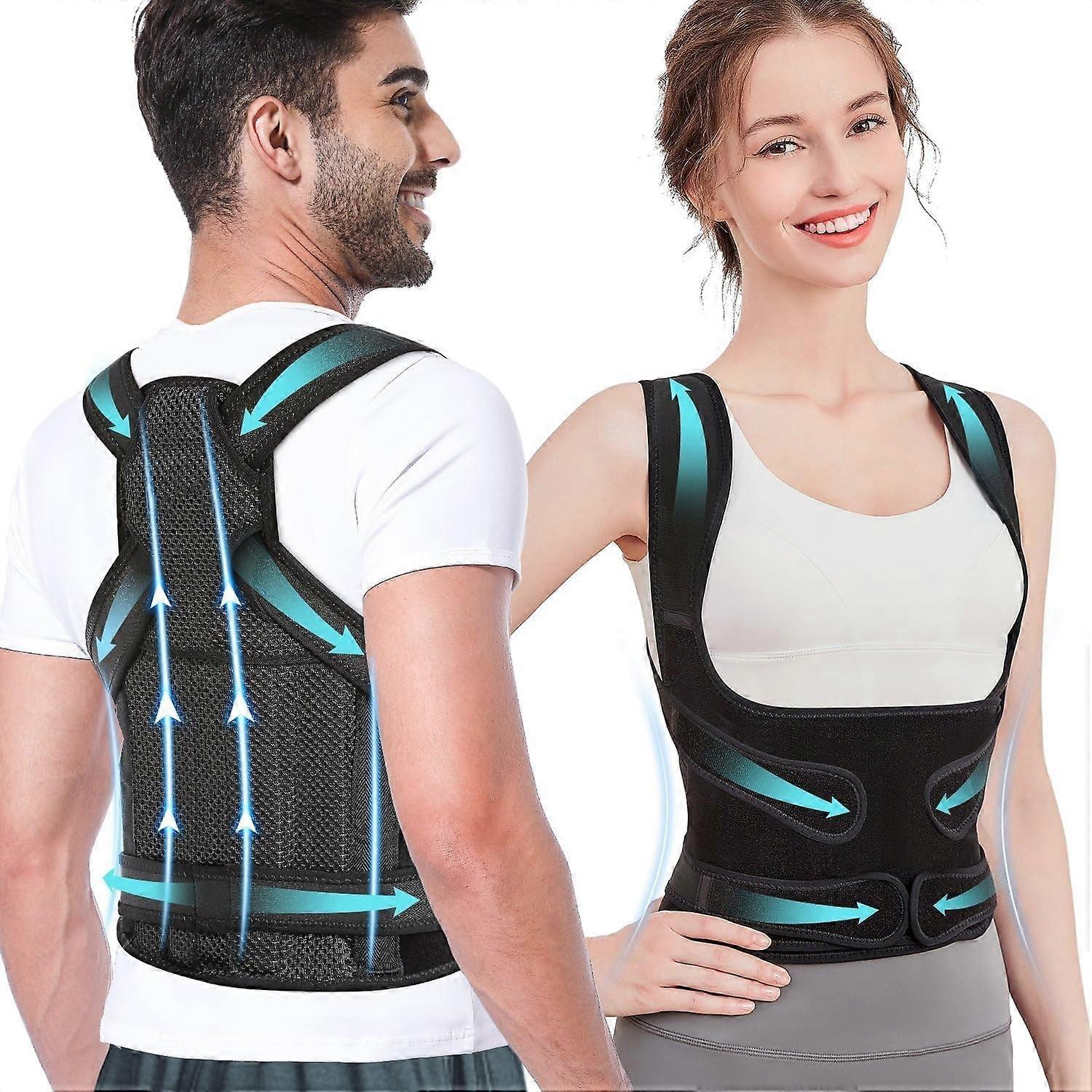 Posture Corrector for Men and Women Adjustable Back Brace with Breathable Support for Upper Back
