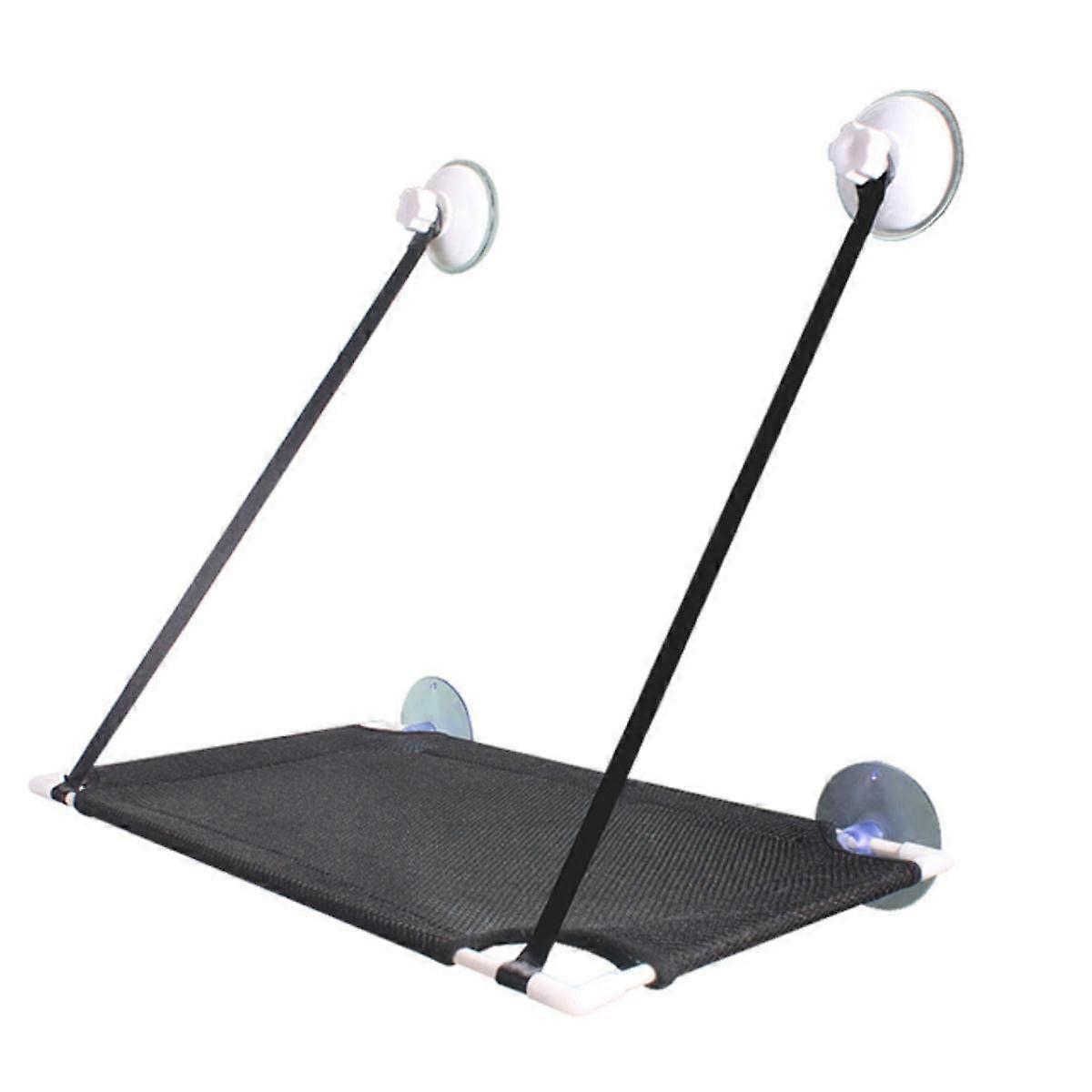 Cat Window Perch with Strong Suction Cups, Breathable Mesh Hammock Bed, Black Single Layer