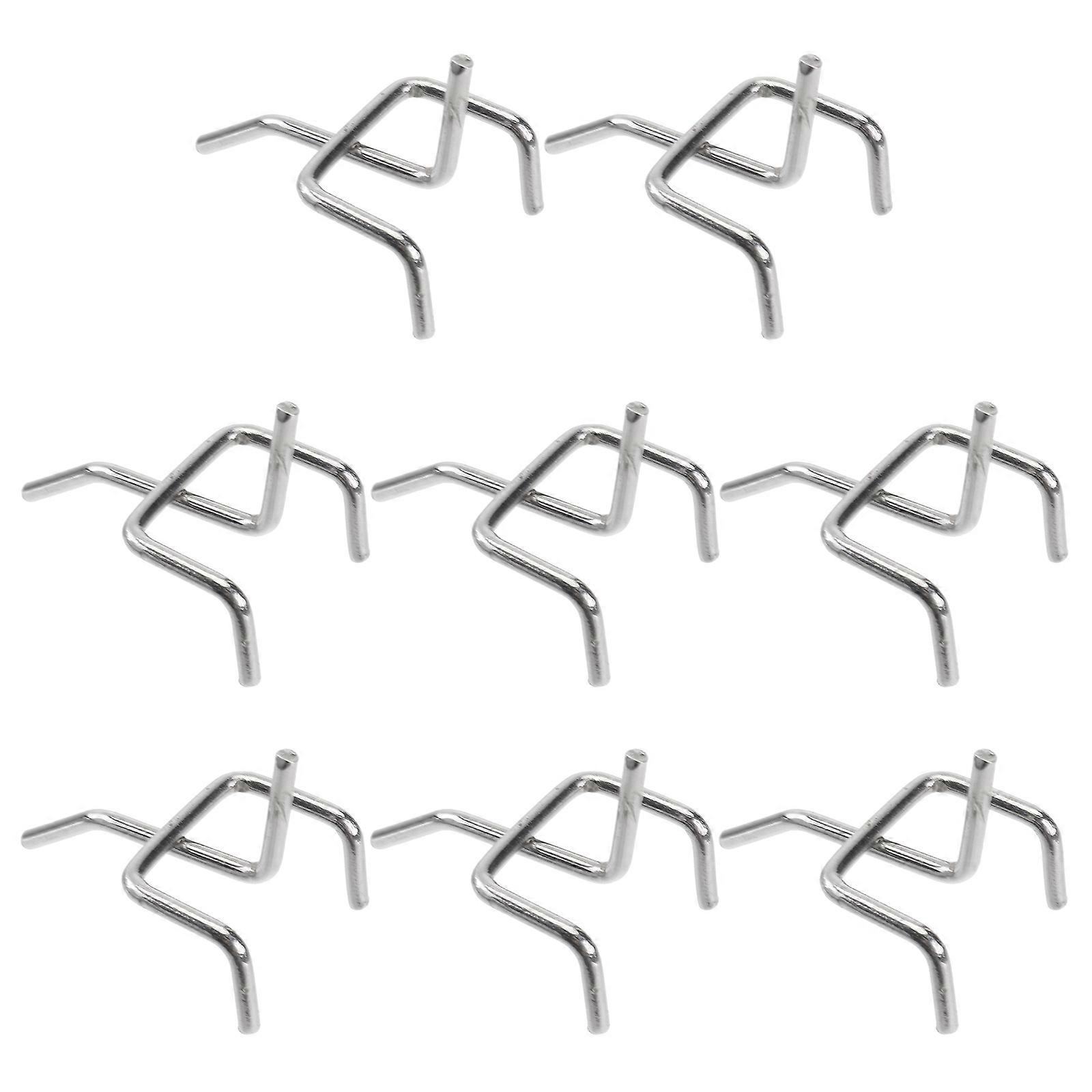 Silver Hanging Hooks for Home Use 50Pcs Shelf Hook Three Foot Hole Board Hooks