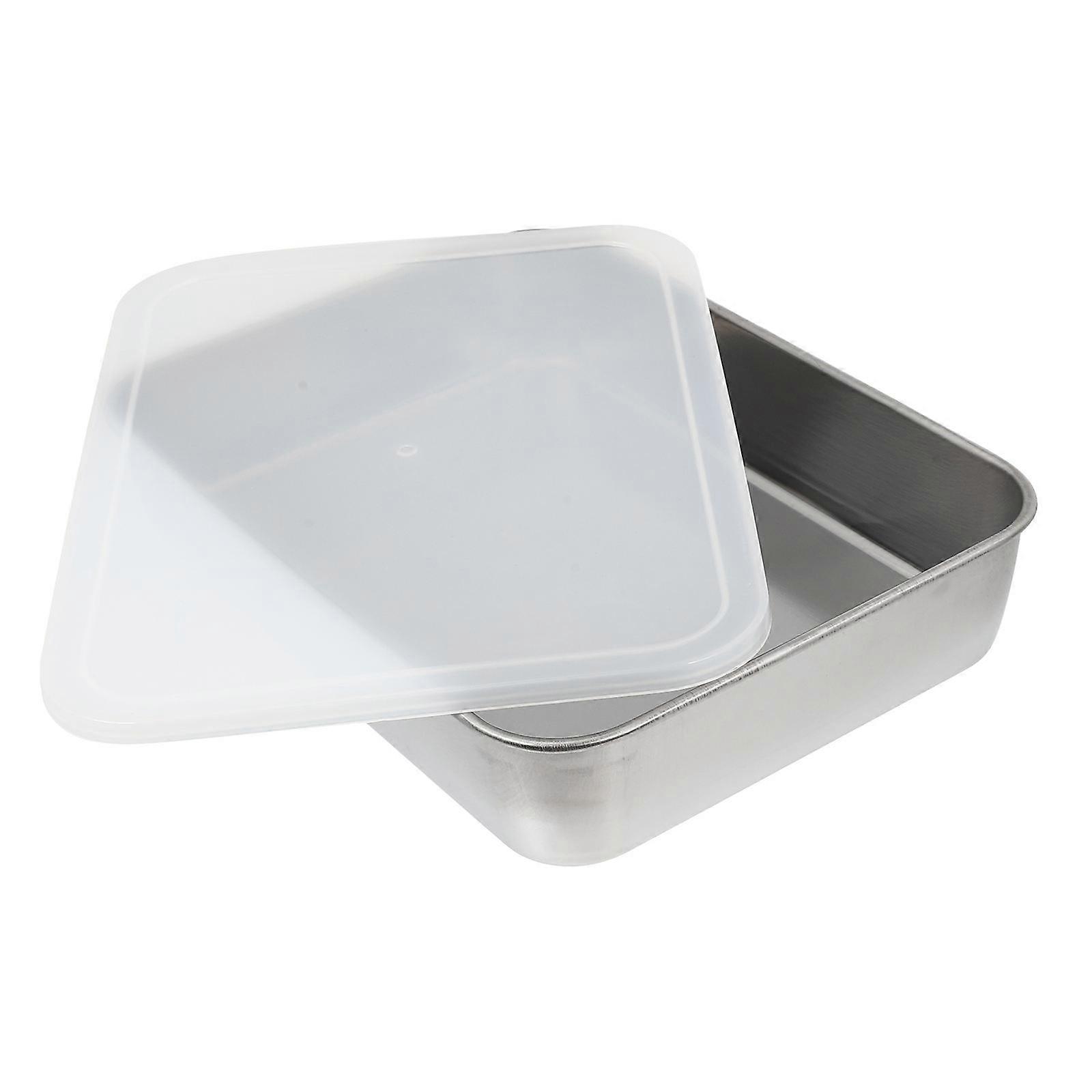 Stainless Baking Tray Set Fresh-Keeping Boxes For Kitchen Use 23x17x5CM Silver Stackable 1Set