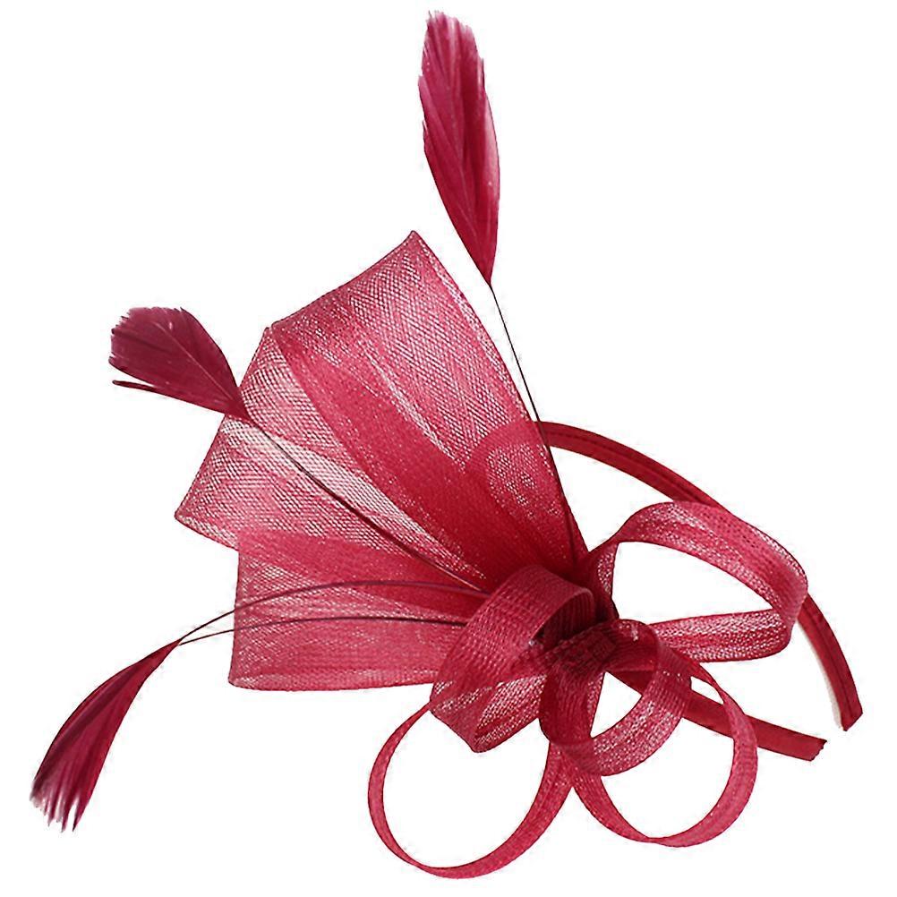 Fascinator Headband Dark Red for Tea Party Hat Decorative Accessories