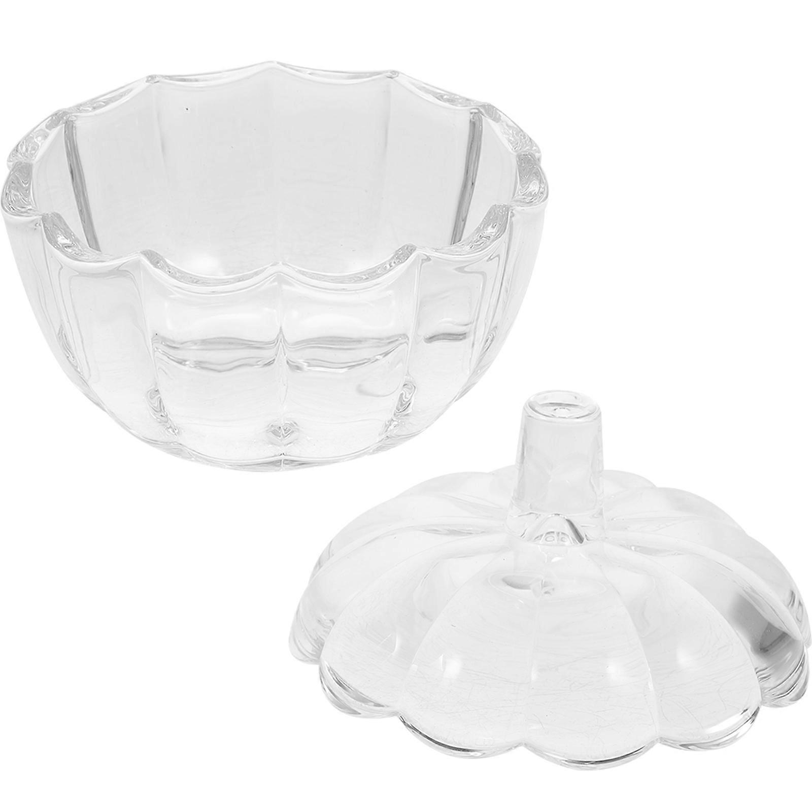 Glass Candy Jar Pumpkin Shape for Storage with Transparent Lid