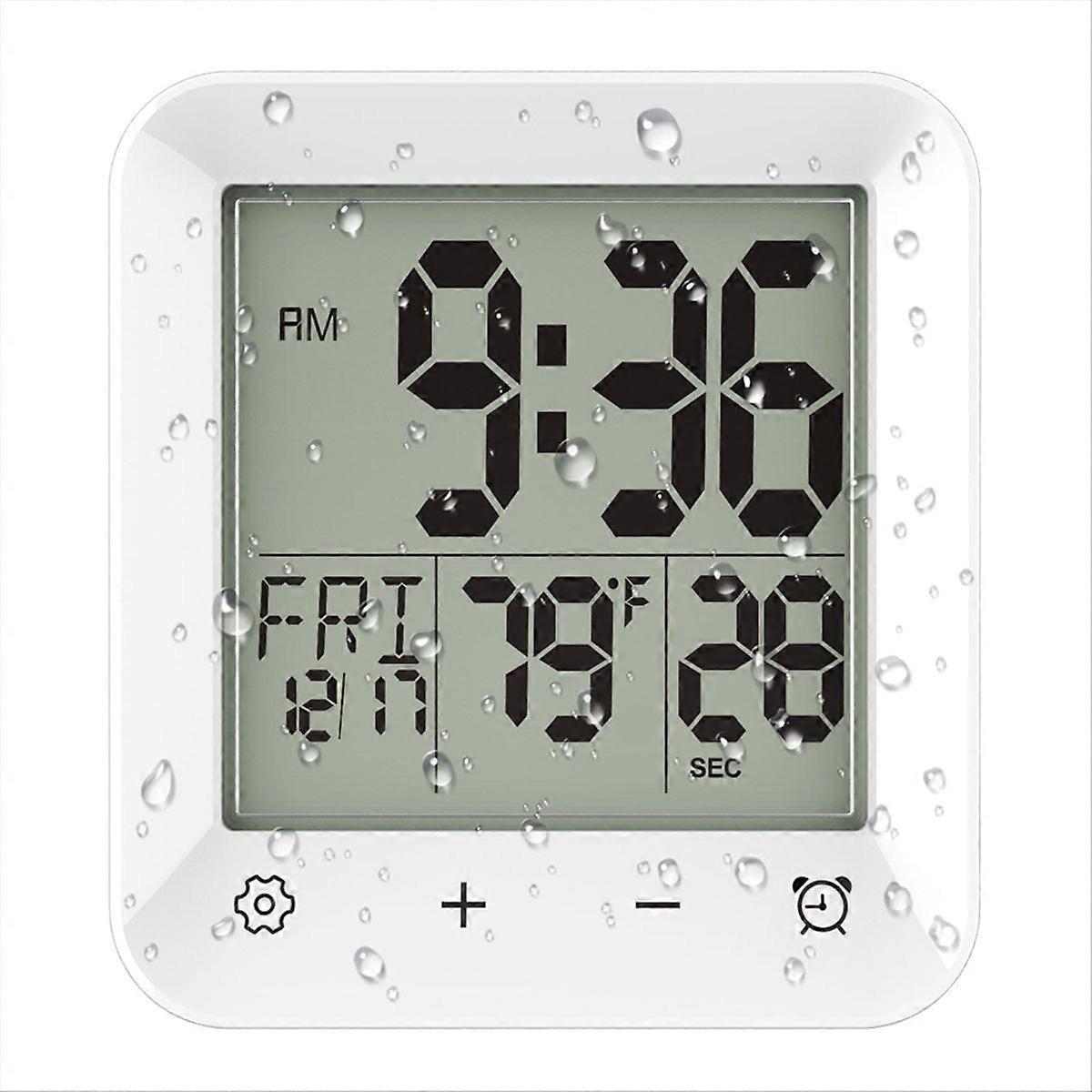 Digital Shower Clock Waterproof, Bathroom Wall Clock Timer