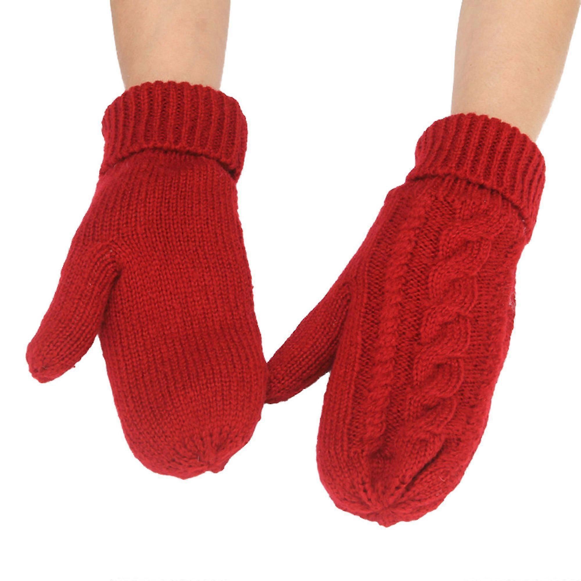 Women's Knit Winter Gloves Soft Warm Thick