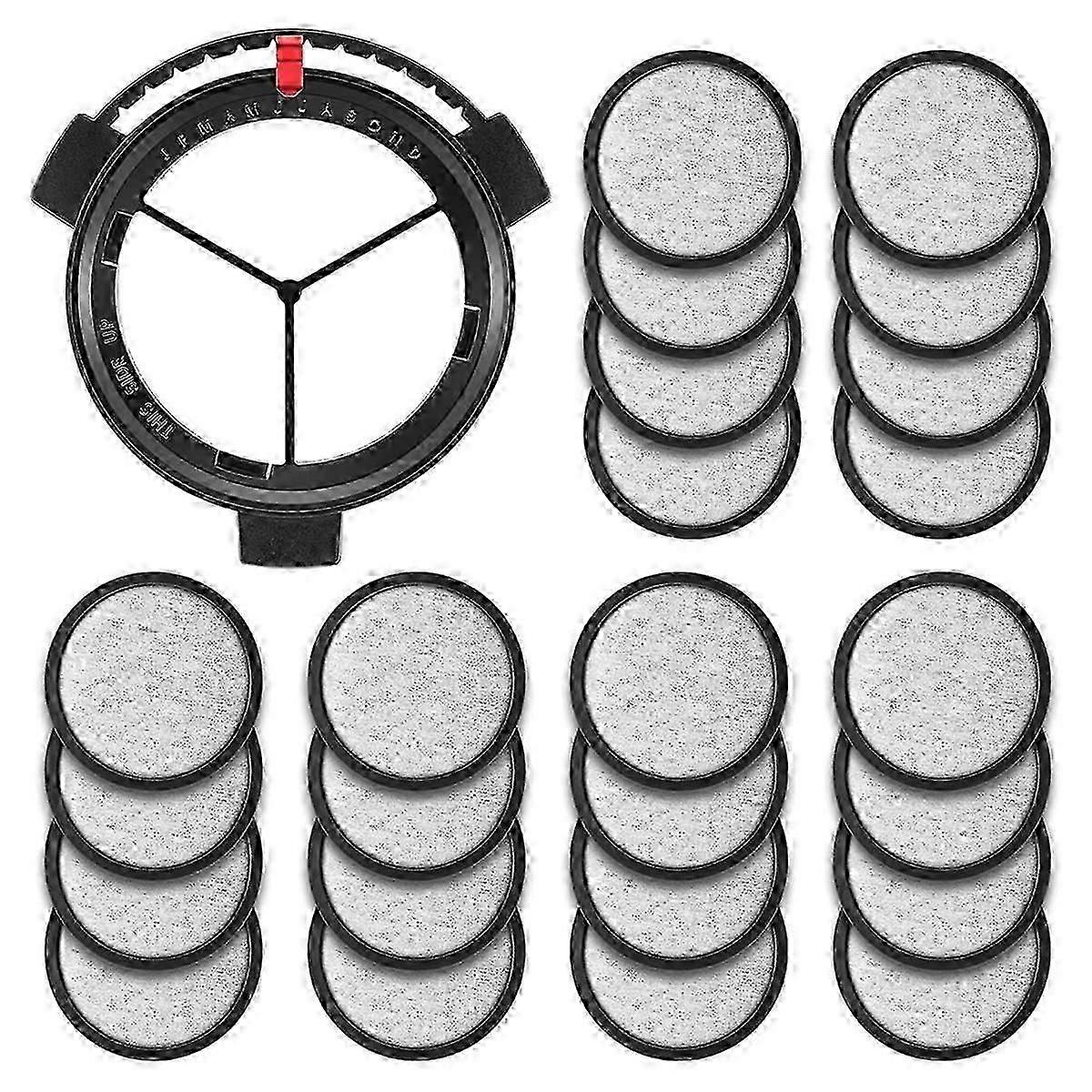 24PCS Replacement Coffee Maker Filtration Set Filter Disk with Frame Compatible with Makers and Brew