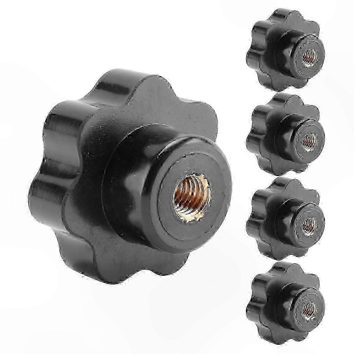 5-pack M8 Threaded Hand Knobs, 40mm Head, Ergonomic Cabinet Hardware Grip