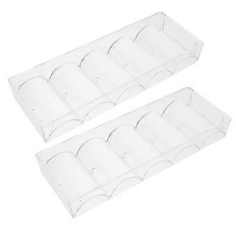 Transparent Acrylic Poker Chip Tray for Home Use 2Pcs Organizer Holder