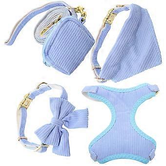 Small Dog Collar Harness and Leash Set with Poop Bag Holder for Pets 4Sets