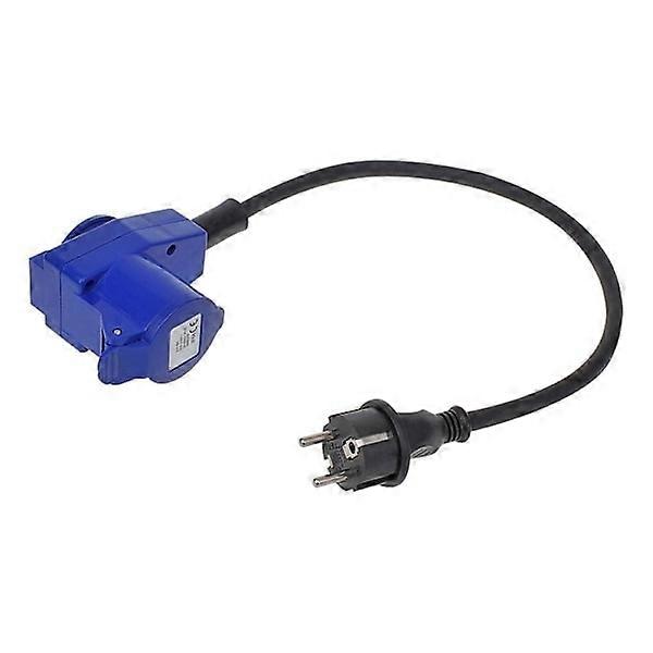 Adapter Cable 40cm from Schuko Plug to CEE Angled Plug + Schuko Socket