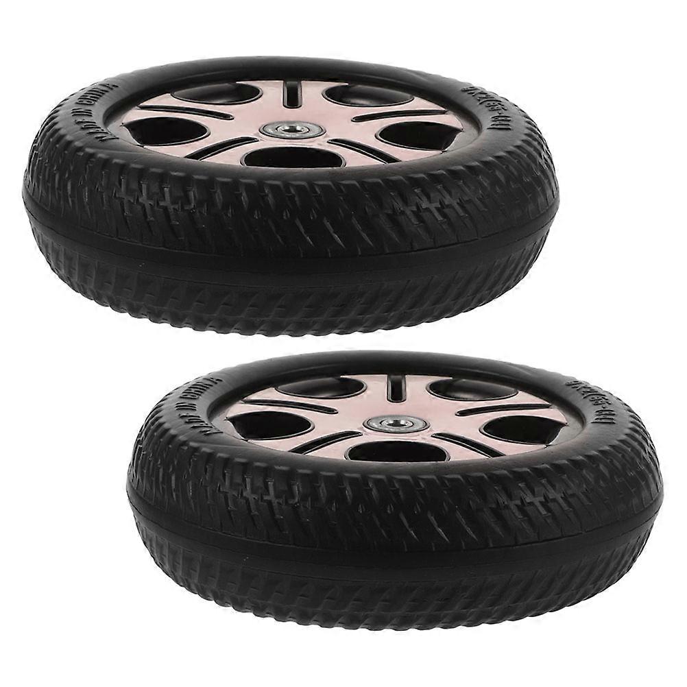 Children's Tricycle Wheels Replacement 2Pcs Durable Plastic Easy Installation Pink