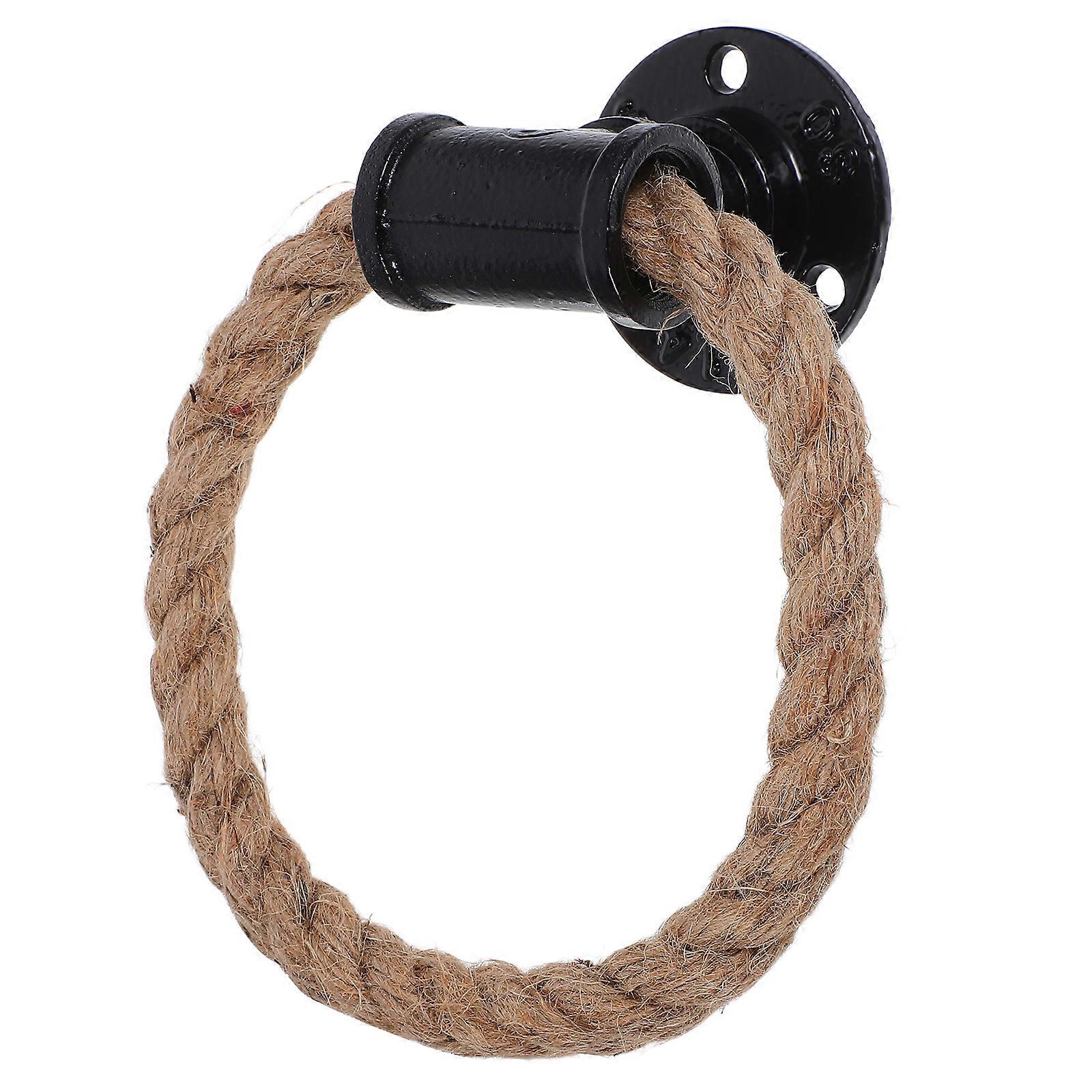 Rustic Pulls Handle Vintage Door Rope Pulls with Metal Ring for Kitchen Cabinet