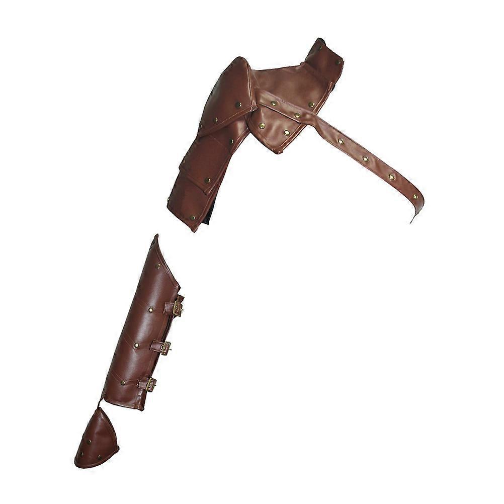 Gothic Split Shawl Brown Gothic Split Shawl for Decoration 2Pcs Set