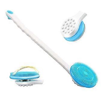 Cepillo para la espalda en la ducha, cepillo de baño con mango largo, cepillo corporal de silicona, antideslizante, reduce la celulitis, mejora la circulación sanguínea, rotación de 360° SZRH A-F