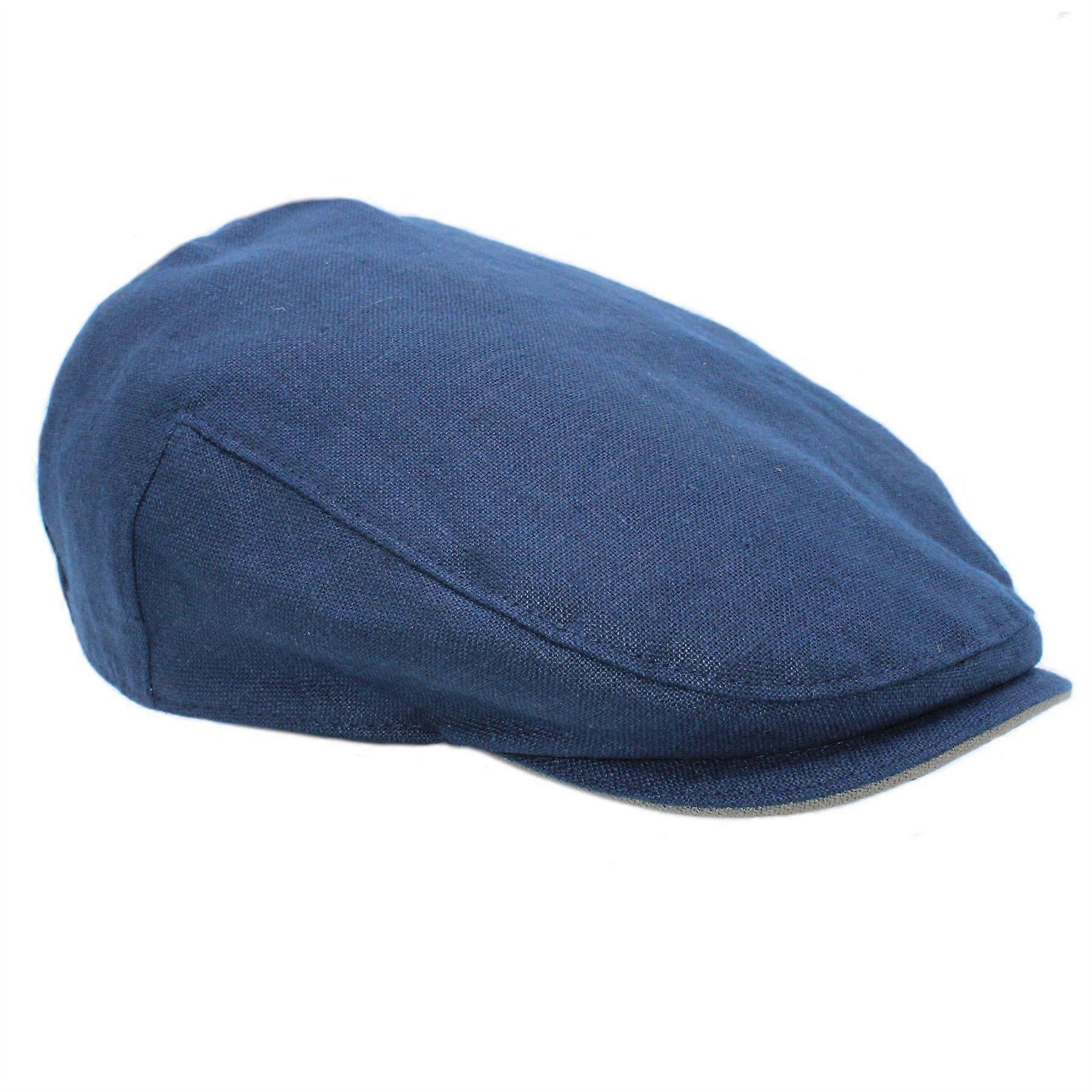 Larne Irish Linen Flat Cap ZH288 Maritime