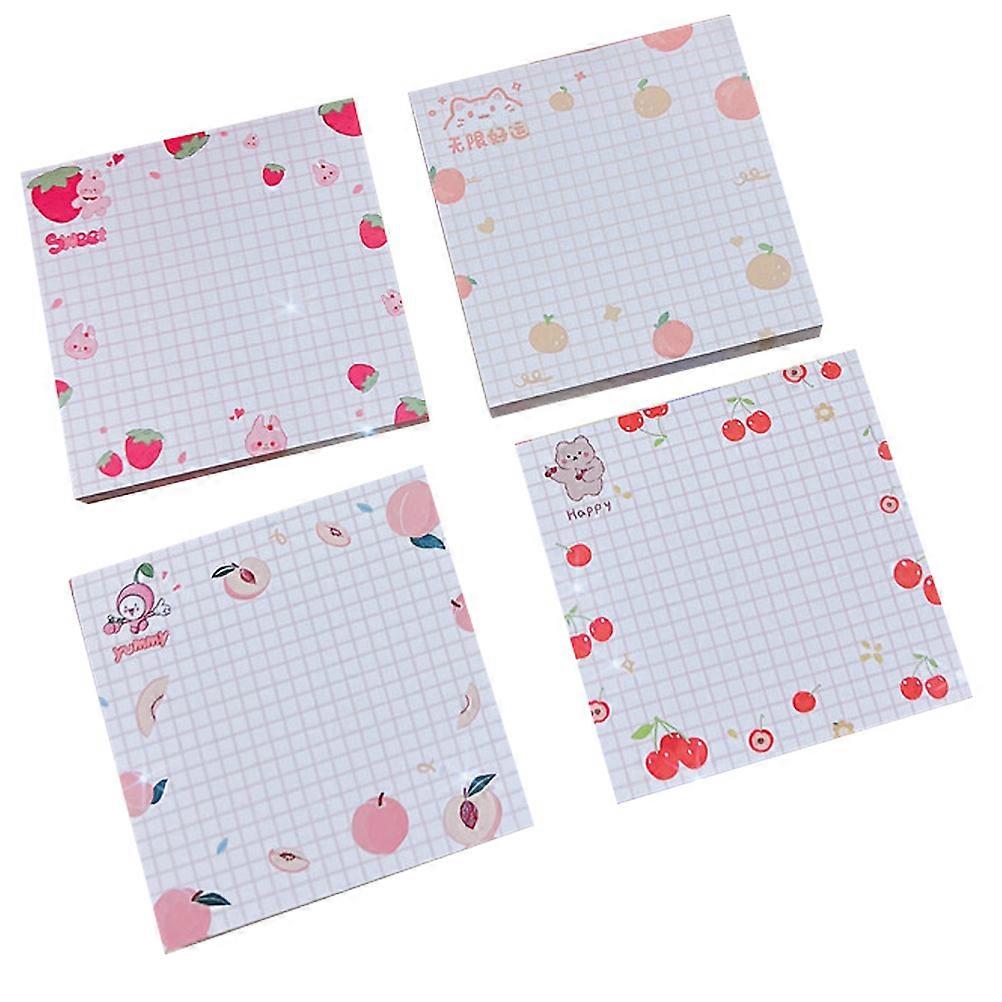 Fruits Convenient Memo Pads for School Notes 4 Books Set