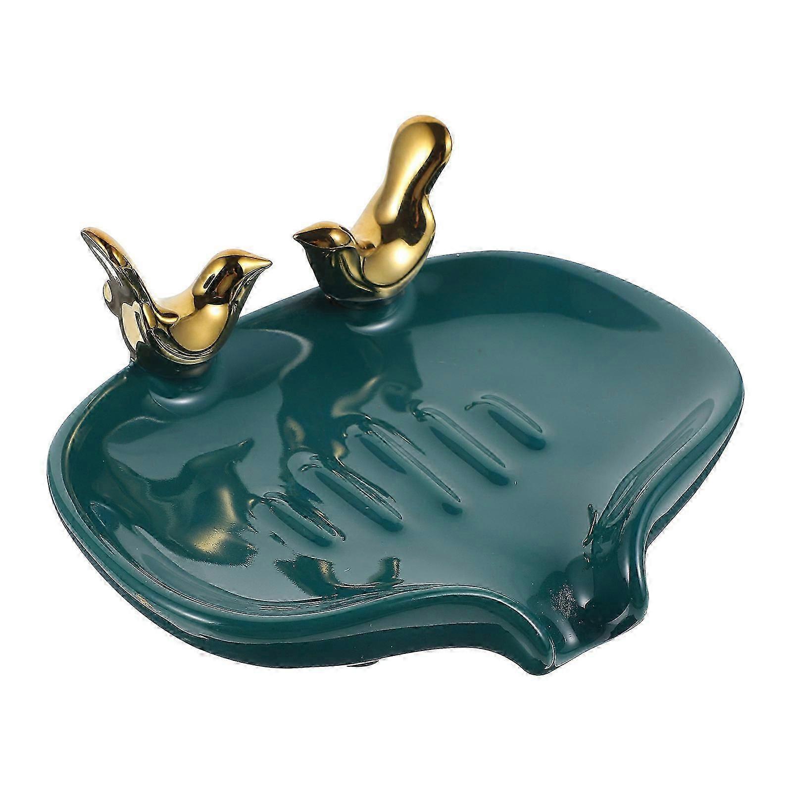 Immersion Ceramic Draining Soap Box for Bathroom Storage 1Pcs Ceramic