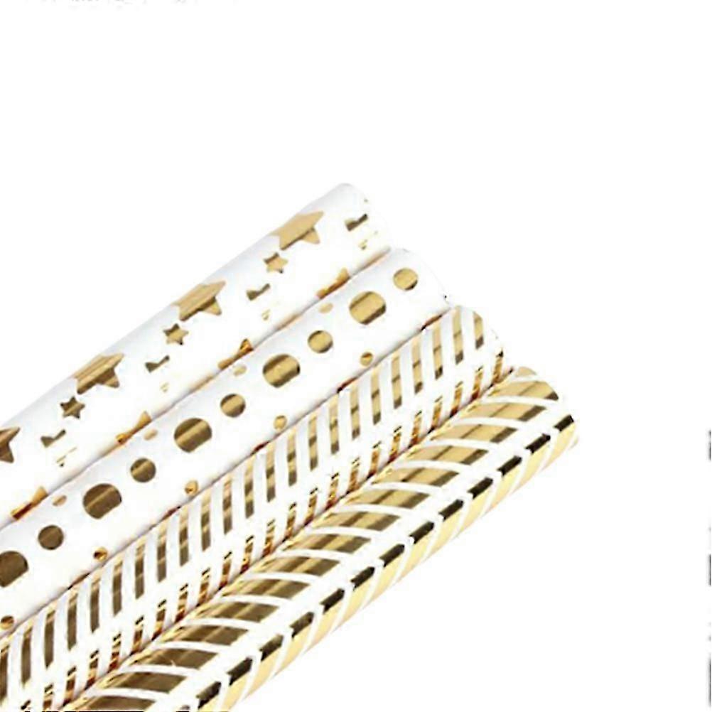 Gift Wrapper Creative Gilding Star Dot Stripes for Packaging 8Pcs