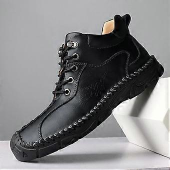 Modetrend Herren Stiefeletten Spaltleder Designer Männer Freizeitschuhe Runde Zehen Cowboystiefel Herren Motorradstiefel Botas Hombre