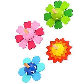 4pcs Kinder Holz Gyro Spielzeug Druckentlastung Gyro Spielzeug Lustige Gyro Spielzeug Kinder Spielzeug Spielzeug