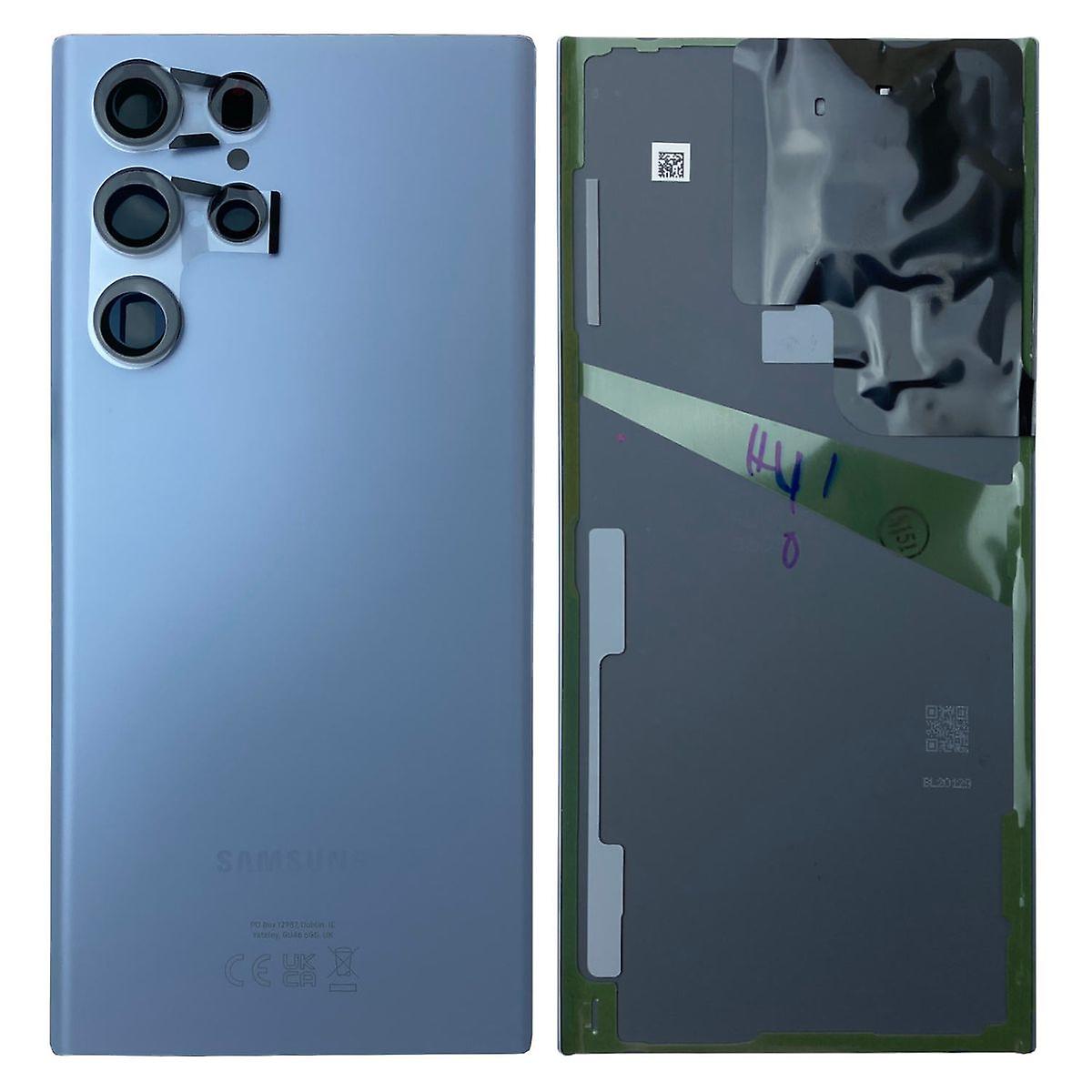 电池盖后盖电池盒盖适用于三星 Galaxy S22 Ultra GH82-27457G 天蓝色/蓝色