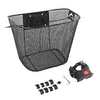 Metal Mesh Bike Basket Bike Hanging Basket Bicycle Front Handlebar Basket with Handle Bracket Bike Storage Front Baskets
